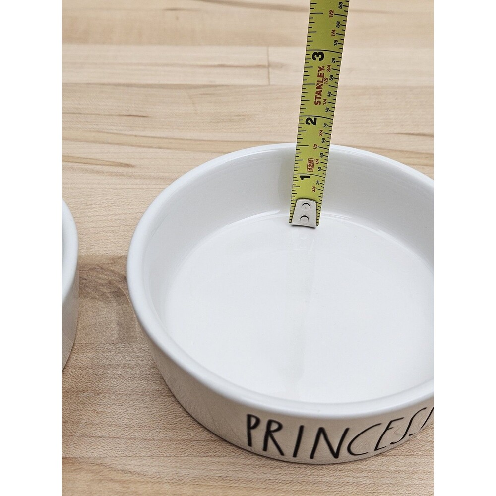 Rae Dunn PURRFECT + PRINCESS Cat Bowls 5" Magenta Artisan Collection Food Dish - Picture 6 of 8